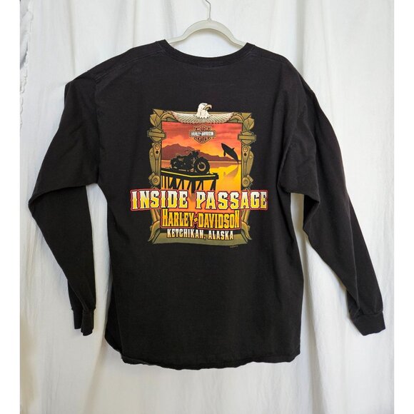 Harley Davidson Motorcycles Shirt Black Inside Passage Ketchikan Alaska Men's XL - Picture 1 of 7